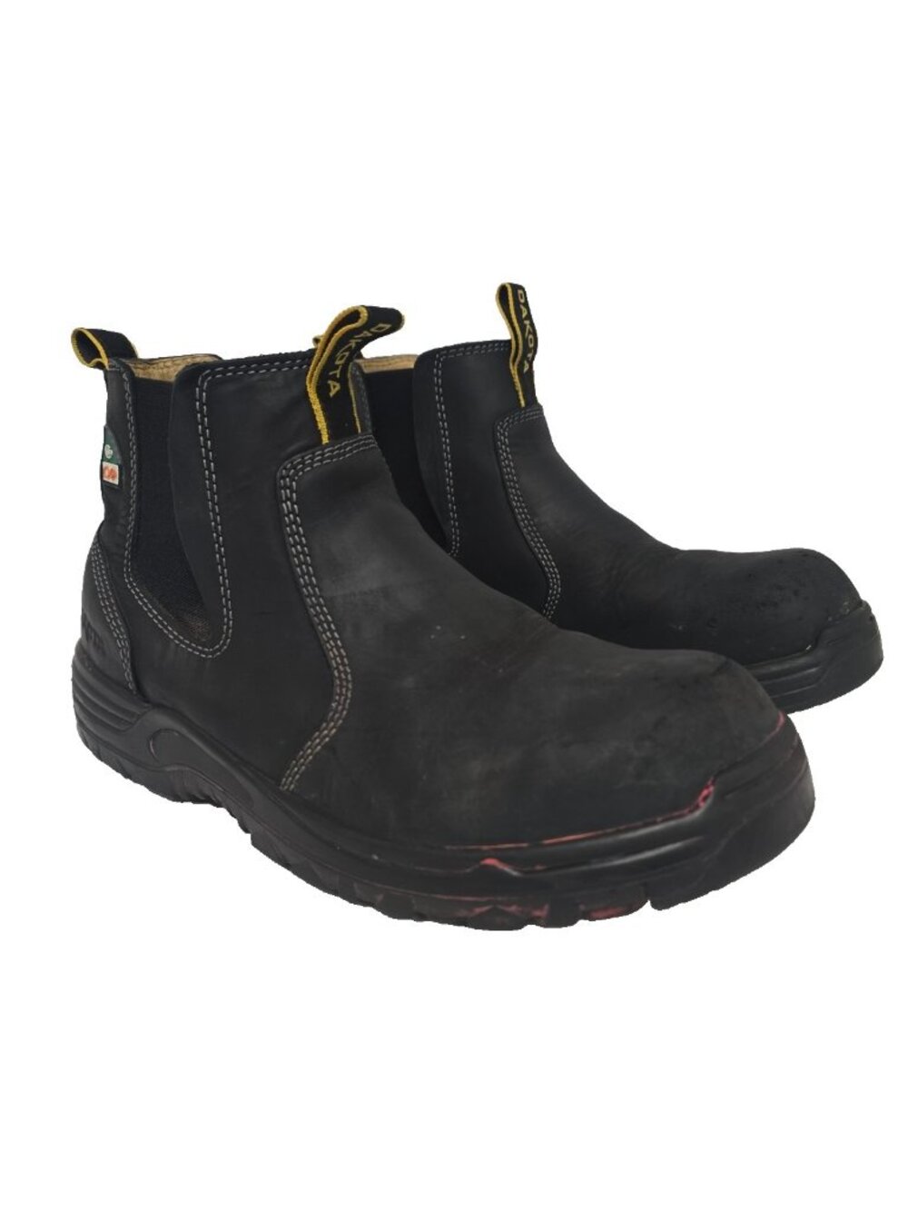 Dakota Men's 6" Pull-On Aluminum Toe Safety Work Boot 6101 Black Size 10.5M